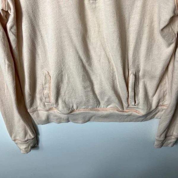 Pink by Victoria Secret Peach 1/4 Zip Fleece Pullover Sweater Women’s Size M‎ - Image 3