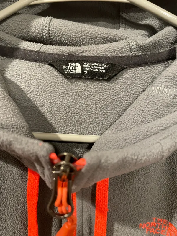 The North Face Women’s Full Zip Gray Hooded Fleece Jacket Size Large - Image 4