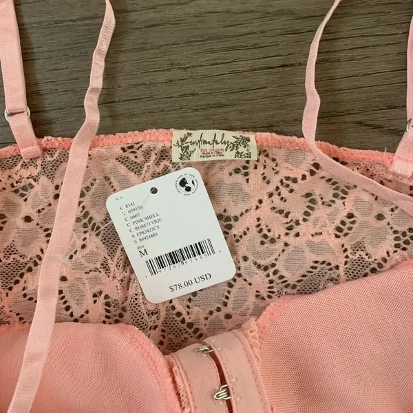 Free People Lace Night Rhythm Bodysuit‎ - Size M - Rose - NWT - Image 11