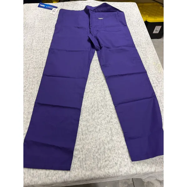 Landau Essentials Purple Scrub Pants Unisex Drawstring Waist Medical Work 7602 S - Image 4