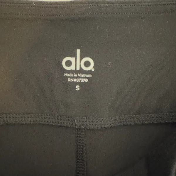 359 | Alo Yoga Goddess Womens Small High Waist‎ Ribbed Leggings Black Blue - Image 4