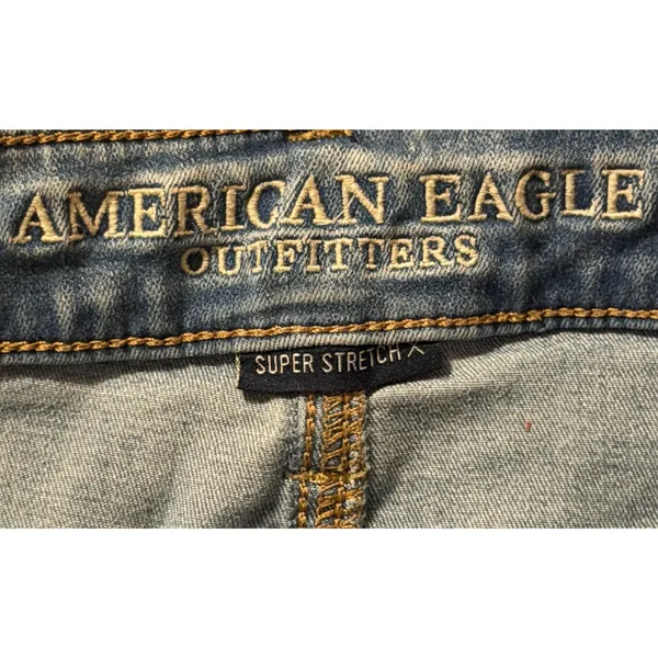 American Eagle Distressed Super Stretch Skinny Jeans Women’s Size 2 Raw Hem - Image 3