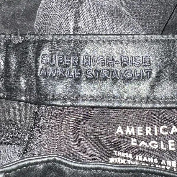 American Eagle Vegan Leather Ankle Straight Jean Size 4 Short New with tags - Image 10