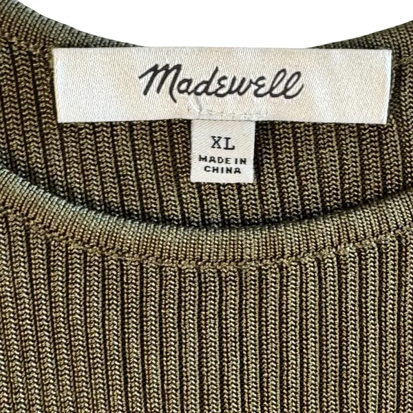 Madewell‎ Ribbed Tank Top Viscose Knit Dark Olive Green XL Summer Basic Capsule - Image 3