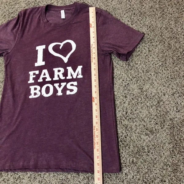 Canvas I ❤️Farm Boys Womens M Used Burgundy Heathered - Image 6