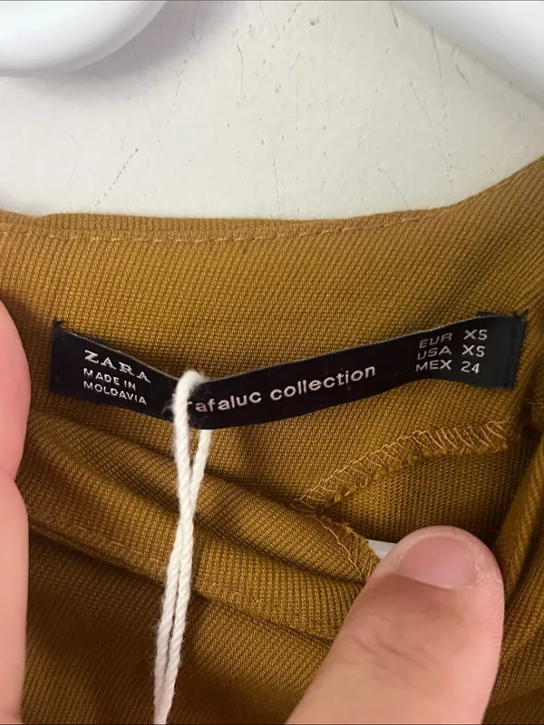 Zara NWT Mustard Mini Dress with Sidebows, size XS 🦋 - Image 5