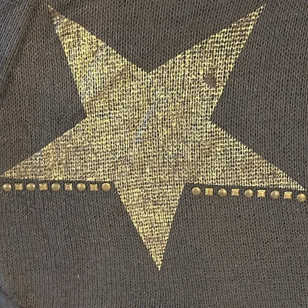 Vintage Havana Women’s Brown Sweater with Gold Heart & Grommets - Image 2