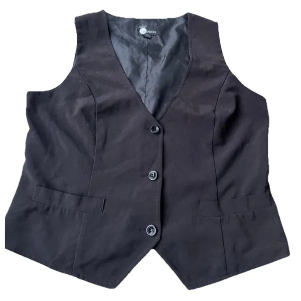 Vintage First Option Vest Jacket 3 Button Black Women’s Size 10 Formal - Image 3