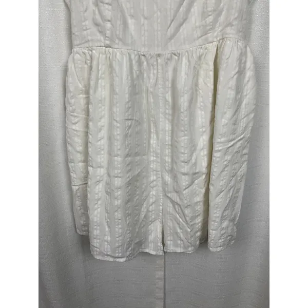 American Eagle White Flutter Sleeve Babydoll Smocked Romper Sz.L - Image 6