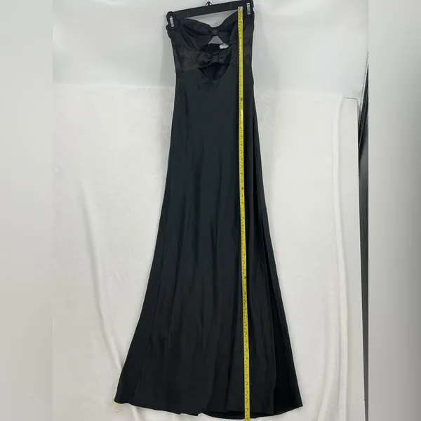 Princess Polly Black Strapless Satin Cutout Gown 661 - Image 5
