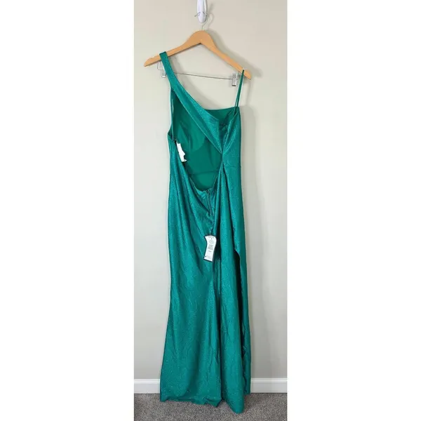 City Studios Junior‎ Glitter Size 18 Jade Green Maxi One Shoulder NEW - Image 4