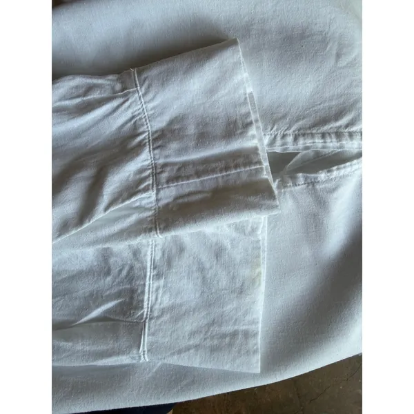 Old Navy Linen Blend White Tunic Cover Up Shirt Small Coastal Beach Resort - Image 5