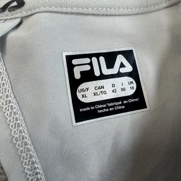 FILA Women's X-Large Activewear Top Gray Short Sleeve Keyhole Back Performance - Image 5