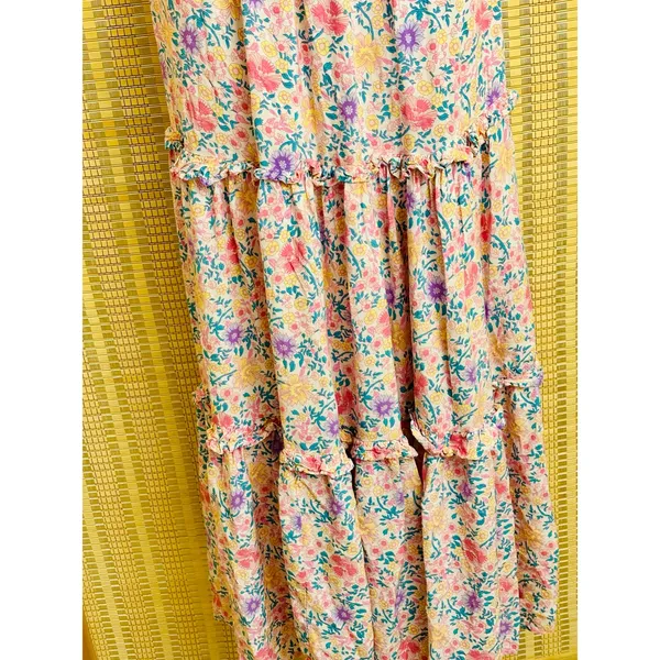 Abel the Label floral cottage core country cotton milk maid sundress sz Med - Image 3