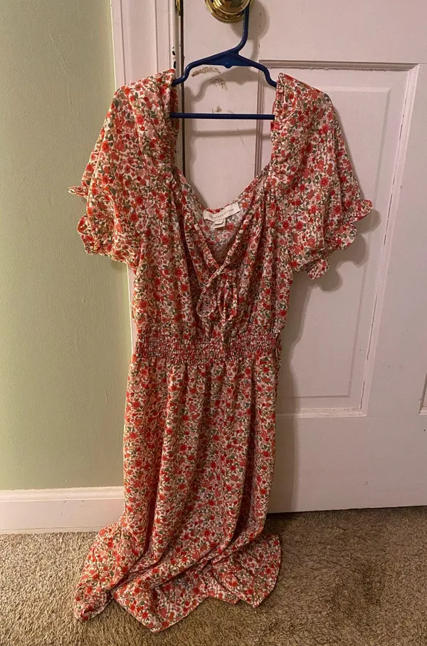 Monteau Dress Floral Red - Image 2