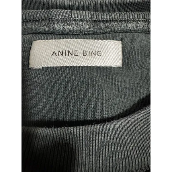 Anine Bing City Love Graphic Crewneck Sweatshirt, Charcoal Grey, Size S - Image 5