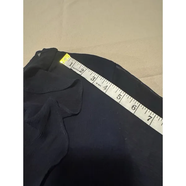 Tommy Hilfiger Blouse Medium Ruffle Top Long Sleeve Blue Preppy Office Work Wear - Image 10
