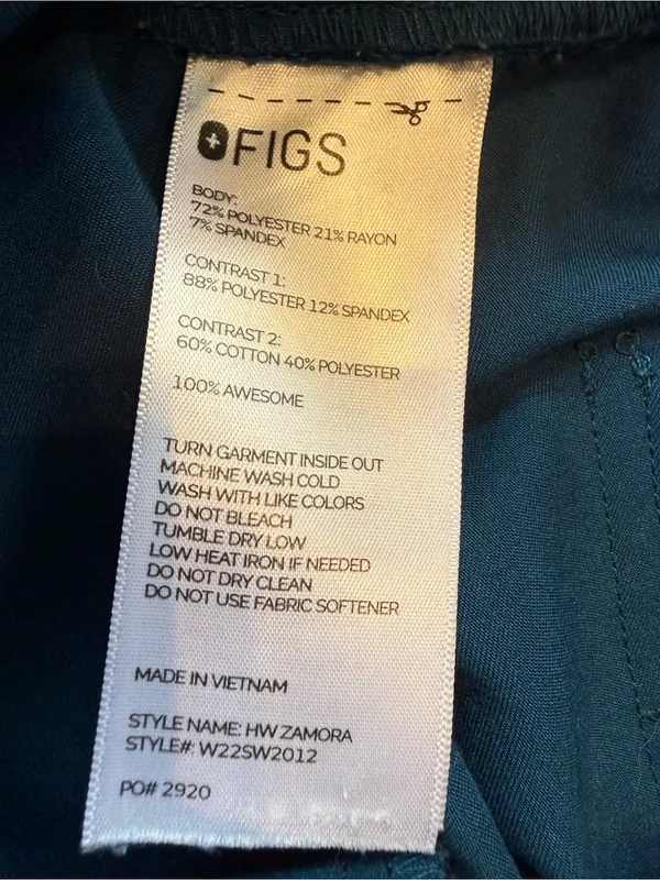 Figs Technical Collection Royal Blue Joggers with Bright Orange Drawstring XXS - Image 2
