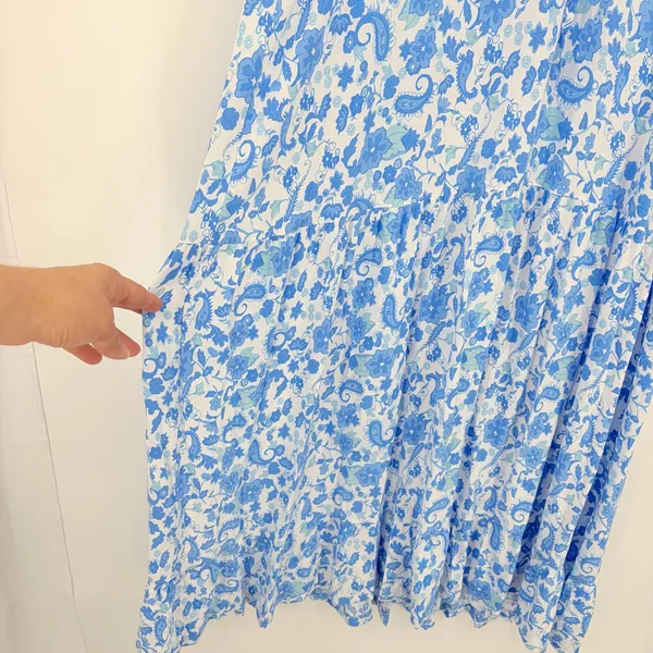 R Vivimos Tiered Peasant Dress Sz XL 16/18 Boho Cottagecore Paisley Euro Summer - Image 6