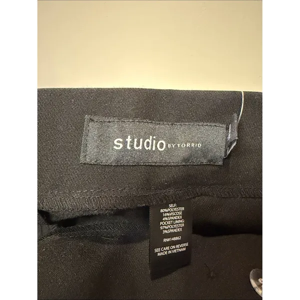 Torrid Studio NWT Tailored Twill Wide Leg High Rise Pants in Deep Black 14 S - Image 3