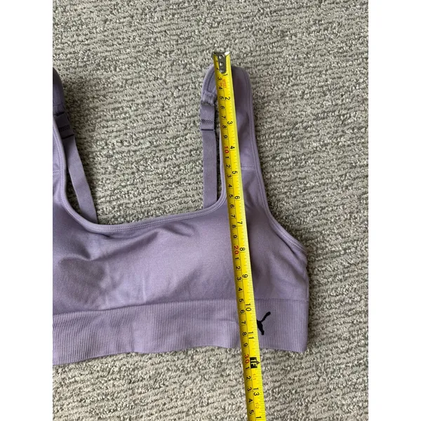 Puma Womens Seamless Sports Bra‎ Lavender Purple Adjustable Straps Size Medium - Image 3