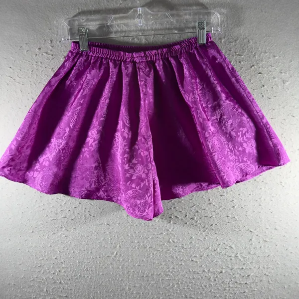 3193 | Vintage 90s Victoria's Secret Satin Jacquard Tap Shorts Purple Floral S - Image 2