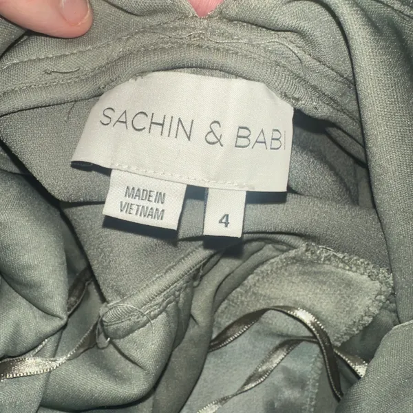 BHLDN x Sachin & Babi Harper Satin Charmeuse Sage Green Midi Dress - Image 6