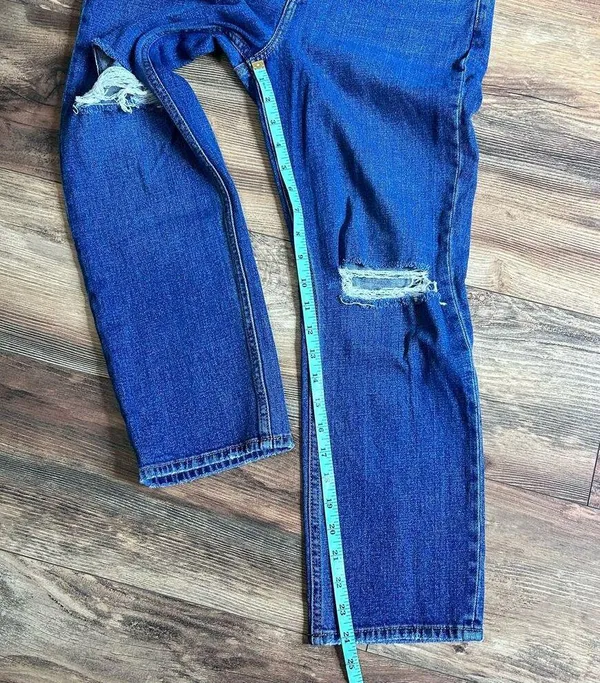 Abercrombie & Fitch Ankle Straight Ultra High Rise Curve Love Distressed 27 4 S - Image 9