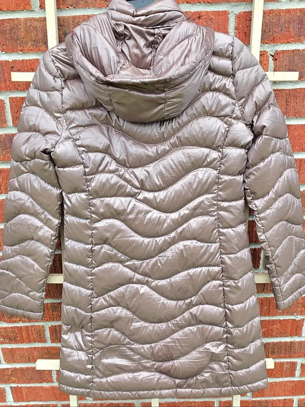 Andrew Marc Packable Lightweight Premium Down Puffer Coat Long Midi XS Bronze - Image 12