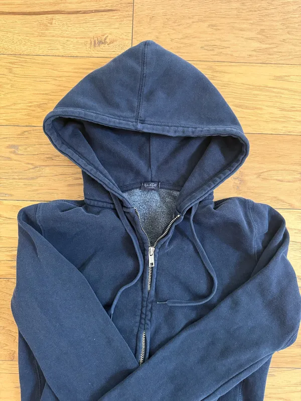 Brandy Melville Navy Hoodie Zip-Up - Image 2