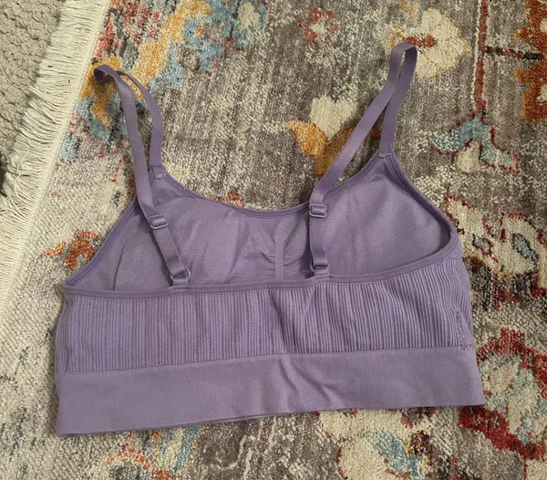 Target Auden Purple Ribbed Sports Bra with Removable Padding - Image 2