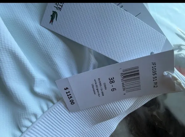 Lacoste Sport Women’s Pleated Tennis Skirt White Built-In Shorts Size 6 NWT - Image 8