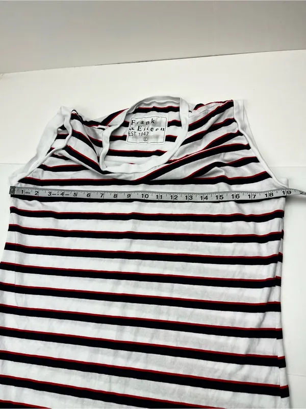 Frank & Eileen Cory Muscle Tee Maxi Dress Red Blue White Striped Crewneck Large - Image 7