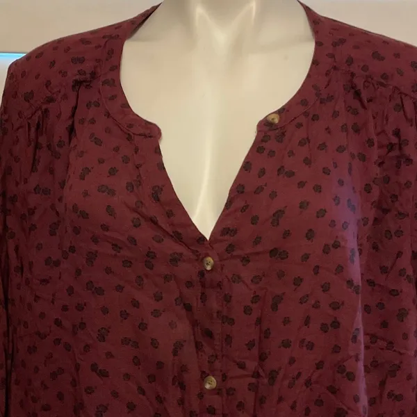 Sonoma Maroon Button-Down Blouse - Image 2