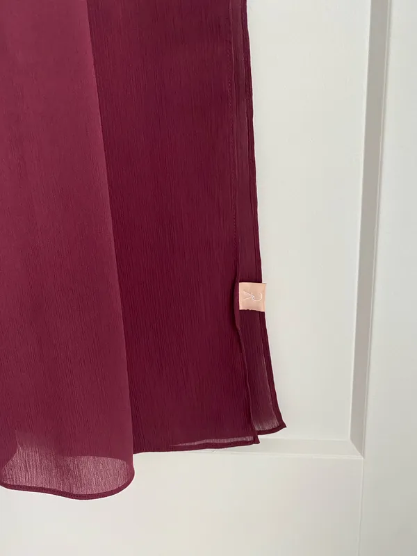 VOILE CHIC Premium Chiffon Deep Burgundy Hijab Scarf For Women - Image 3