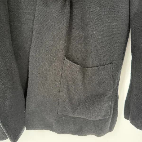 J.Crew Chelsea Cardigan Womens Large Black Open Front Knit Longline Sweater - Image 6