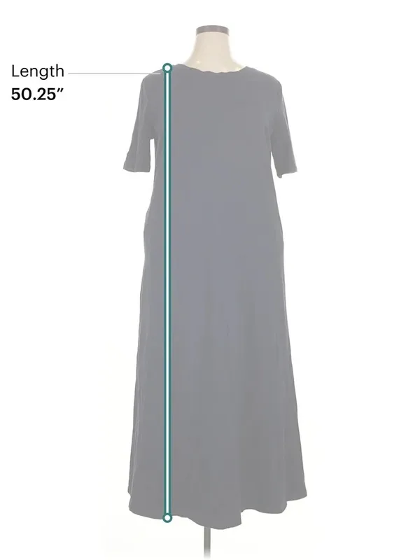 Boutique Merokeety Womens Navy Blue Short Sleeve T-Shirt Maxi Dress with Pockets XXL - Image 5