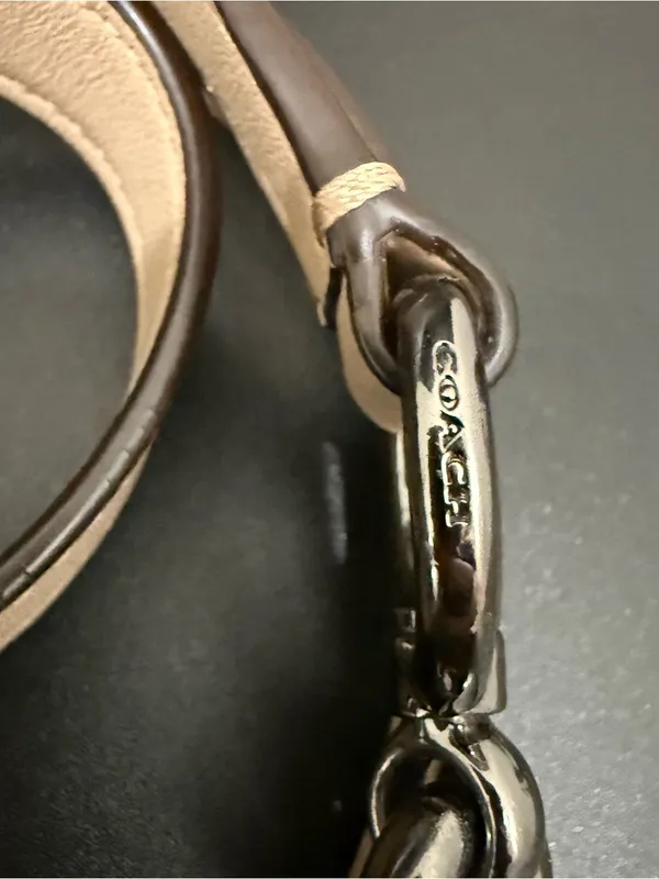 COACH Cream Beige Smooth Leather Gunmetal Hardware Replacement Strap Crossbody - Image 3