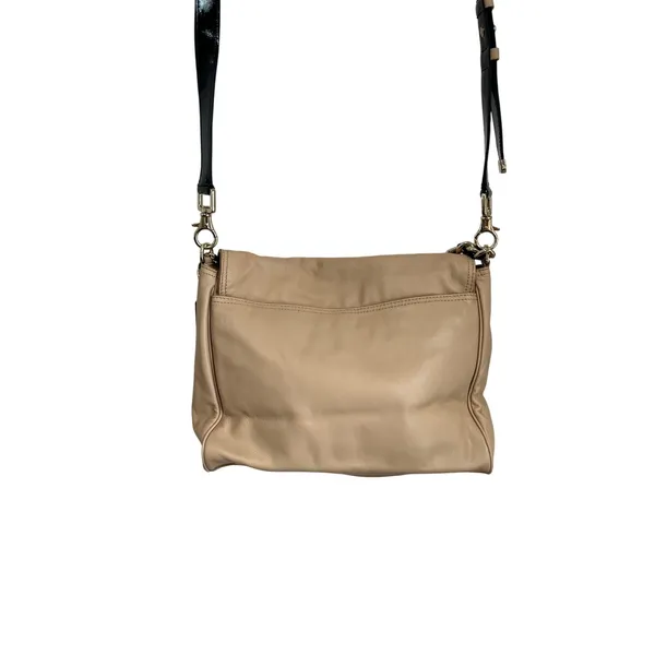 COLE HAAN‎ Leather Light Pale Beige Handbag Purse Satchel Chain - Image 3