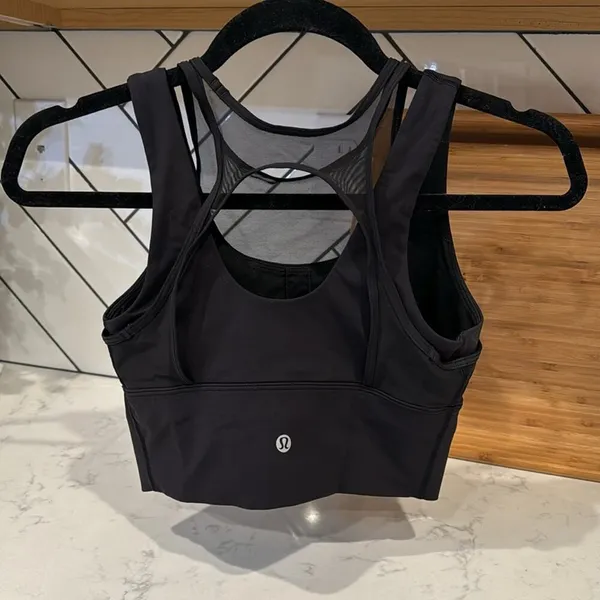 Lululemon Double Top Bra black running training workout sold out size 4 neutral - Image 4
