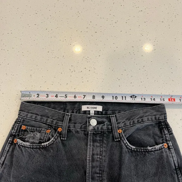 RE/DONE High Rise Loose Jeans in Washed Black with Rips Size 28‎ - Image 10