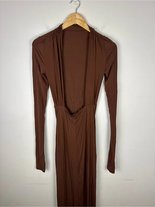 Helsa Revolve Brown Jersey Backless Maxi Dress Women’s Sz XS - Image 6