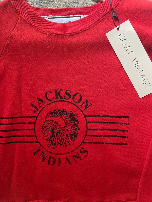 Vintage Cropped College Sweatshirt - Image 2