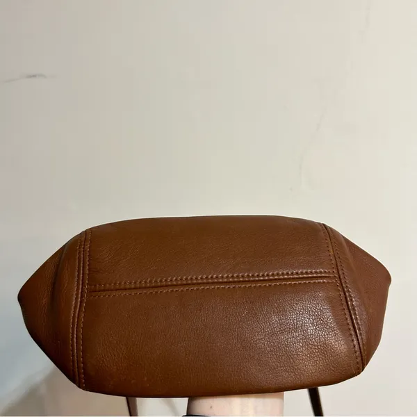 Vintage Coach 4156 Toffee Brown Leather Soho Belted Bucket Buckle Pouch Bag - Image 6
