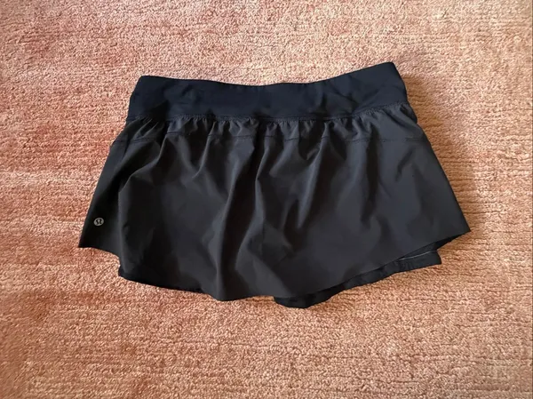 Lululemon Black Mini Athletic Skort Built-In Shorts Side Pockets Estimated L - Image 6