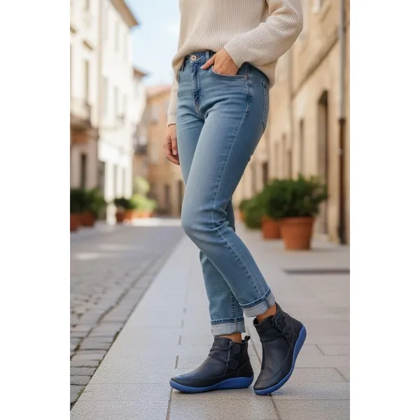 Verugu Women Dark Grey Western Cowboy‎ Low Heel Bootie Ankle Boots Rustic Chic - Image 2