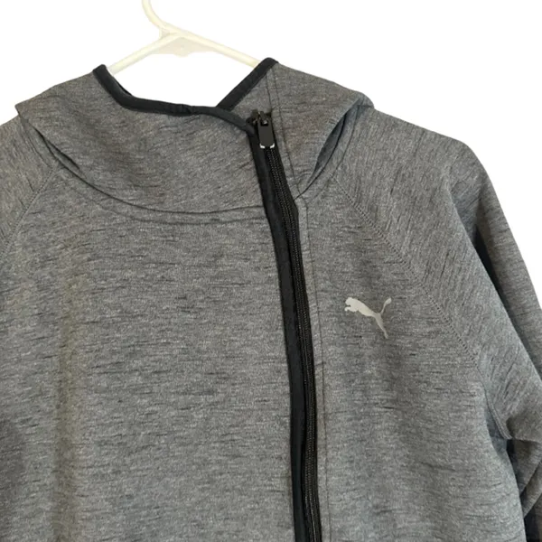 Puma Gray Full Zip Hooded Cozy Cotton Blend Athletic Casual Jacket Women Sz M - Image 6