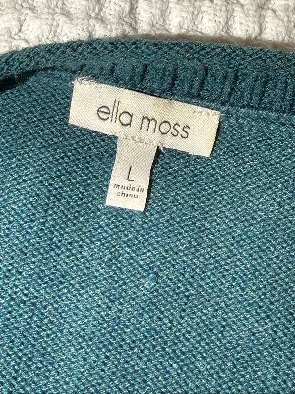 Ella Moss Teal Green Crewneck High-Low Sweater Size Large - Image 7