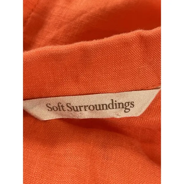 Soft Surroundings 1X Coral Orange 100% Linen Tunic Top Relaxed Back Buttons - Image 7