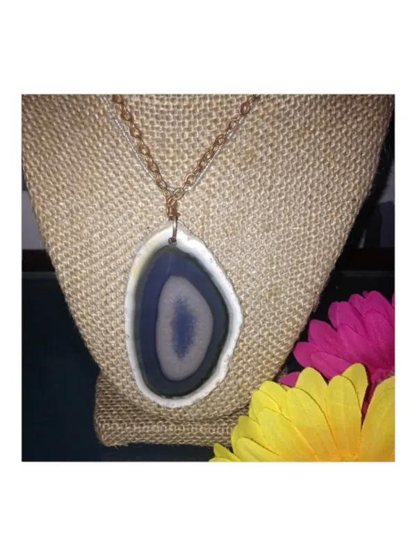 new Robert Rose ✲ Agate Statement Necklace ✲ Rose Gold + Seed Bead Chain ✲ - Image 10